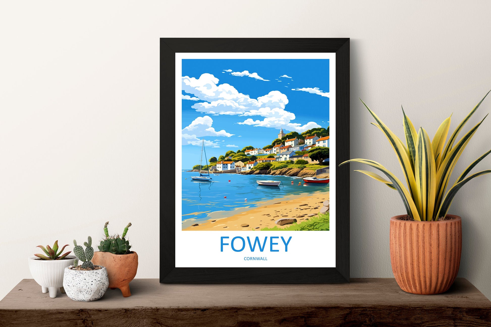 Fowey Travel Print Wall Art Fowey Wall Hanging Home Décor Fowey Gift Art Lovers England Art Lover Gift Fowey Travel Poster