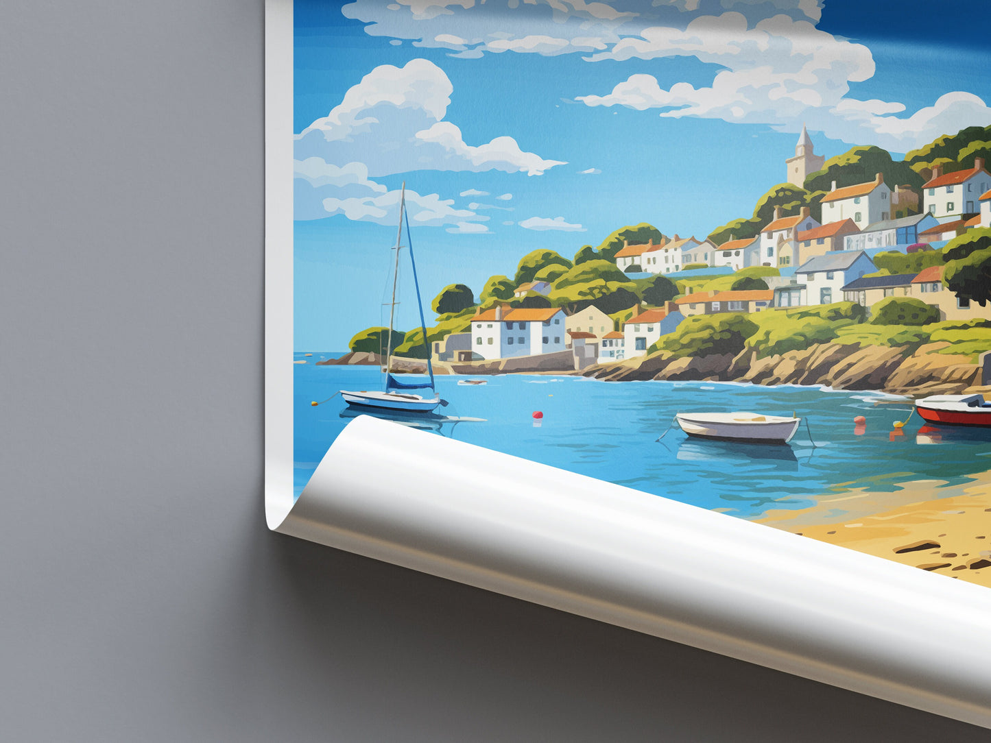 Fowey Travel Print Wall Art Fowey Wall Hanging Home Décor Fowey Gift Art Lovers England Art Lover Gift Fowey Travel Poster