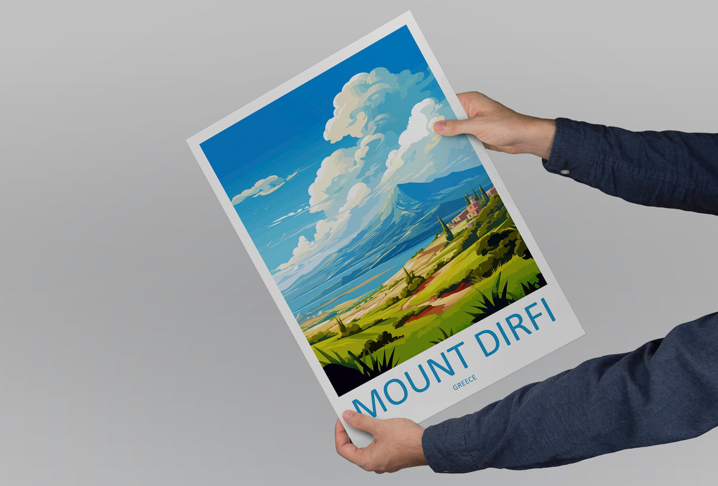 Mount Dirfi Travel Print Wall Art Mount Dirfi Greece Wall Hanging Home Decoration Mount Dirfi Gift Art Lovers Wall Art Print