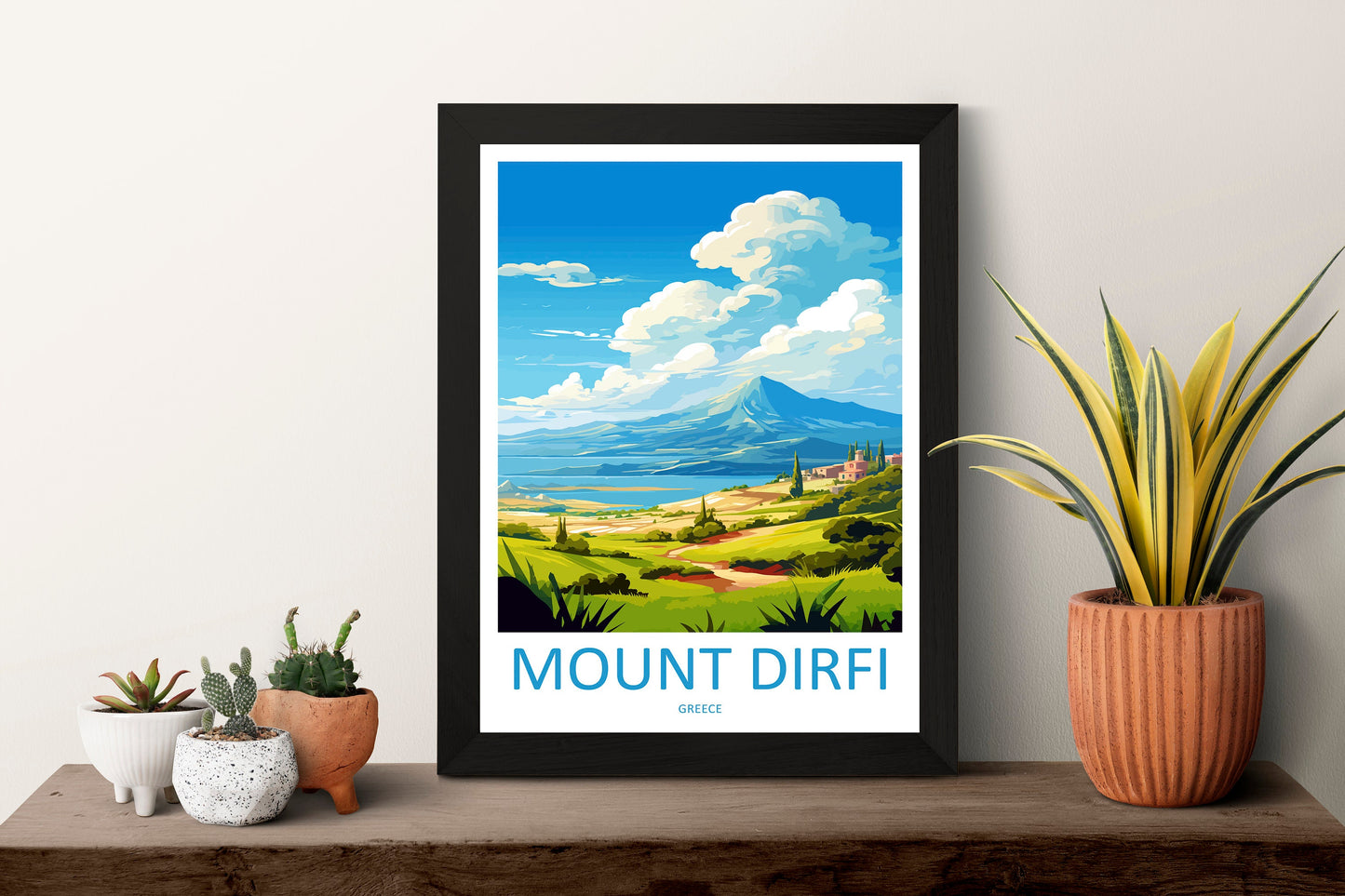 Mount Dirfi Travel Print Wall Art Mount Dirfi Greece Wall Hanging Home Decoration Mount Dirfi Gift Art Lovers Wall Art Print