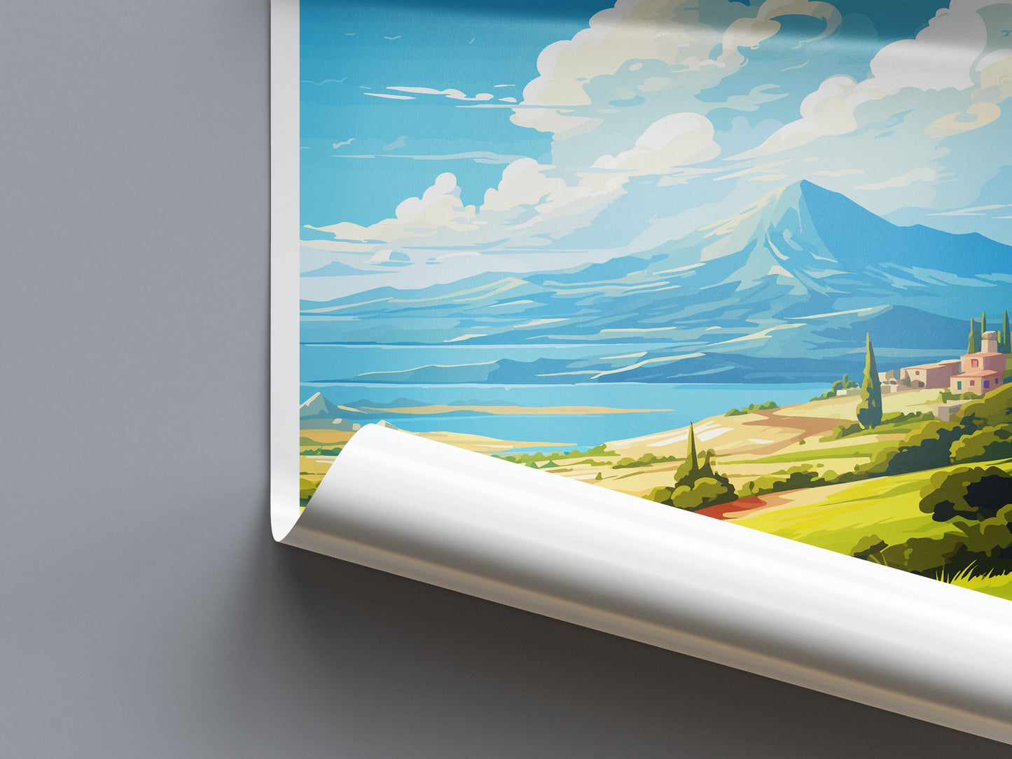 Mount Dirfi Travel Print Wall Art Mount Dirfi Greece Wall Hanging Home Decoration Mount Dirfi Gift Art Lovers Wall Art Print