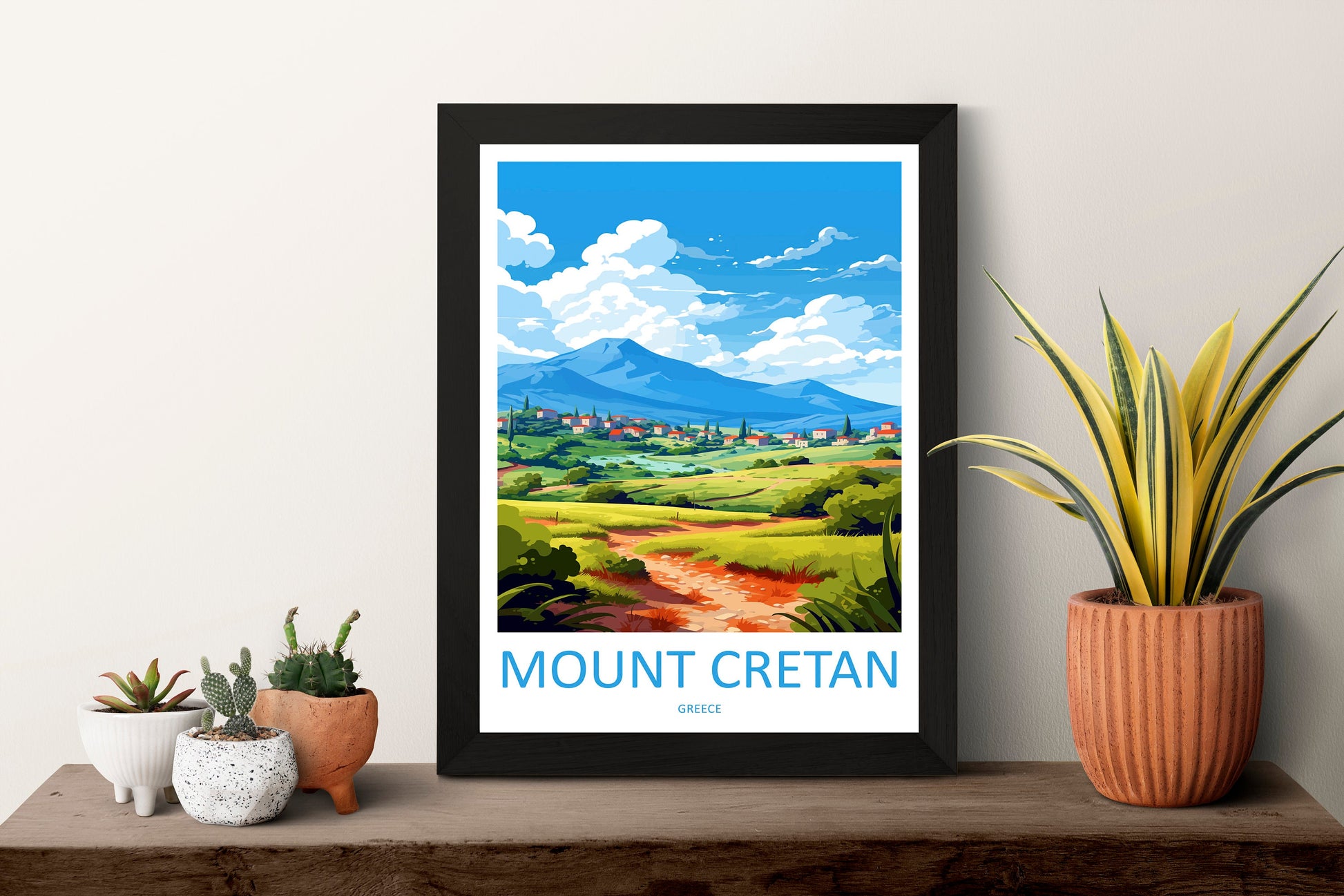 Mount Creten Travel Print Wall Art Mount Creten Greece Wall Hanging Home Decoration Mount Creten Gift Art Lovers Wall Art Print