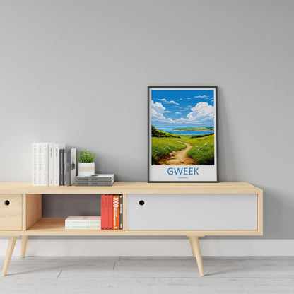 Gweek Travel Print Wall Art Gweek Wall Hanging Home Décor Gweek Gift Art Lovers England Art Lover Gift