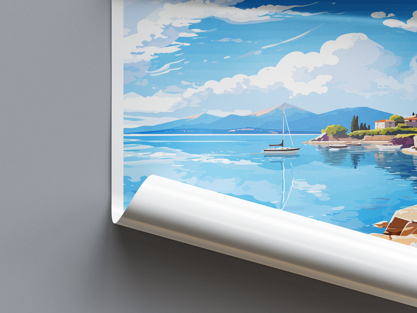 Meganisi Island Travel Print Wall Art Meganisi Island Wall Hanging Home Decoration Meganisi Island Gift Art Lovers Wall Art Print