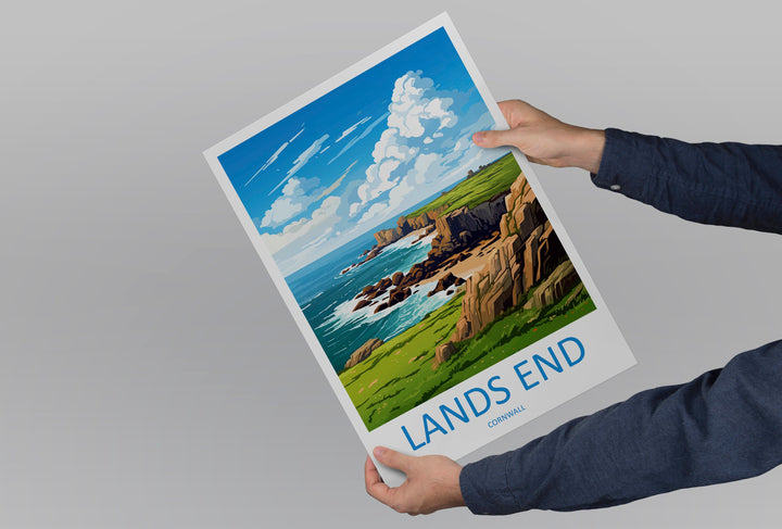 Lands End Travel Print Wall Art Lands End Wall Hanging Home Décor Lands End Gift Art Lovers Cornwall Art Lover Gift Lands End Art Poster