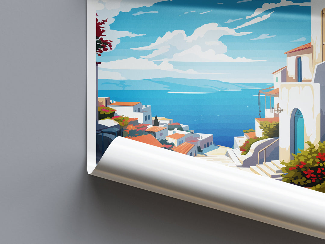 Andros Travel Print Wall Art Andros Wall Hanging Home Decoration Andros Gift Art Lovers Wall Art Print Greece