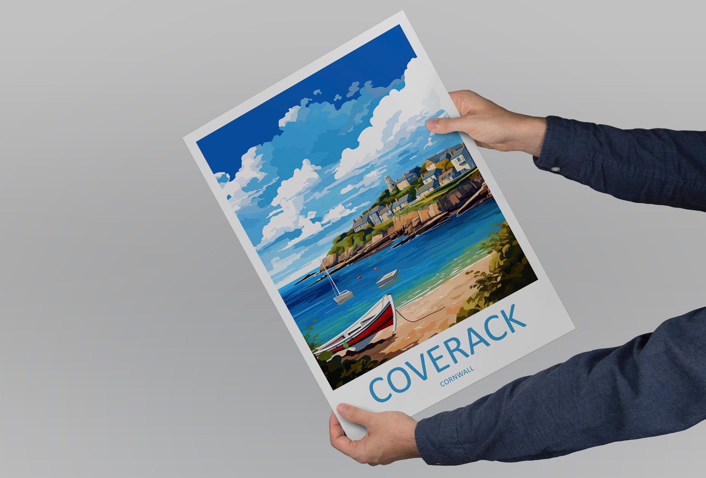 Coverack Travel Print Wall Art Coverack Wall Hanging Home Décor Coverack Gift Art Lovers Cornwall Art Lover Gift