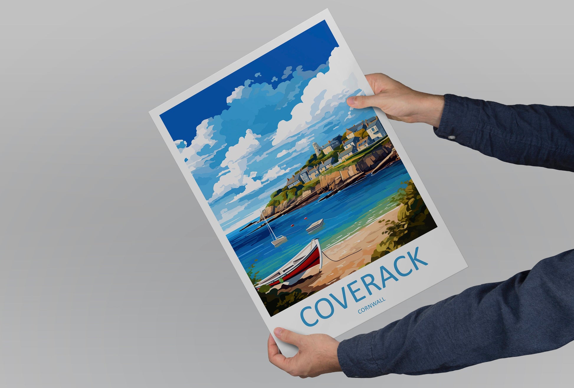 Coverack Travel Print Wall Art Coverack Wall Hanging Home Décor Coverack Gift Art Lovers Cornwall Art Lover Gift