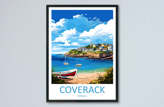 Coverack Travel Print Wall Art Coverack Wall Hanging Home Décor Coverack Gift Art Lovers Cornwall Art Lover Gift