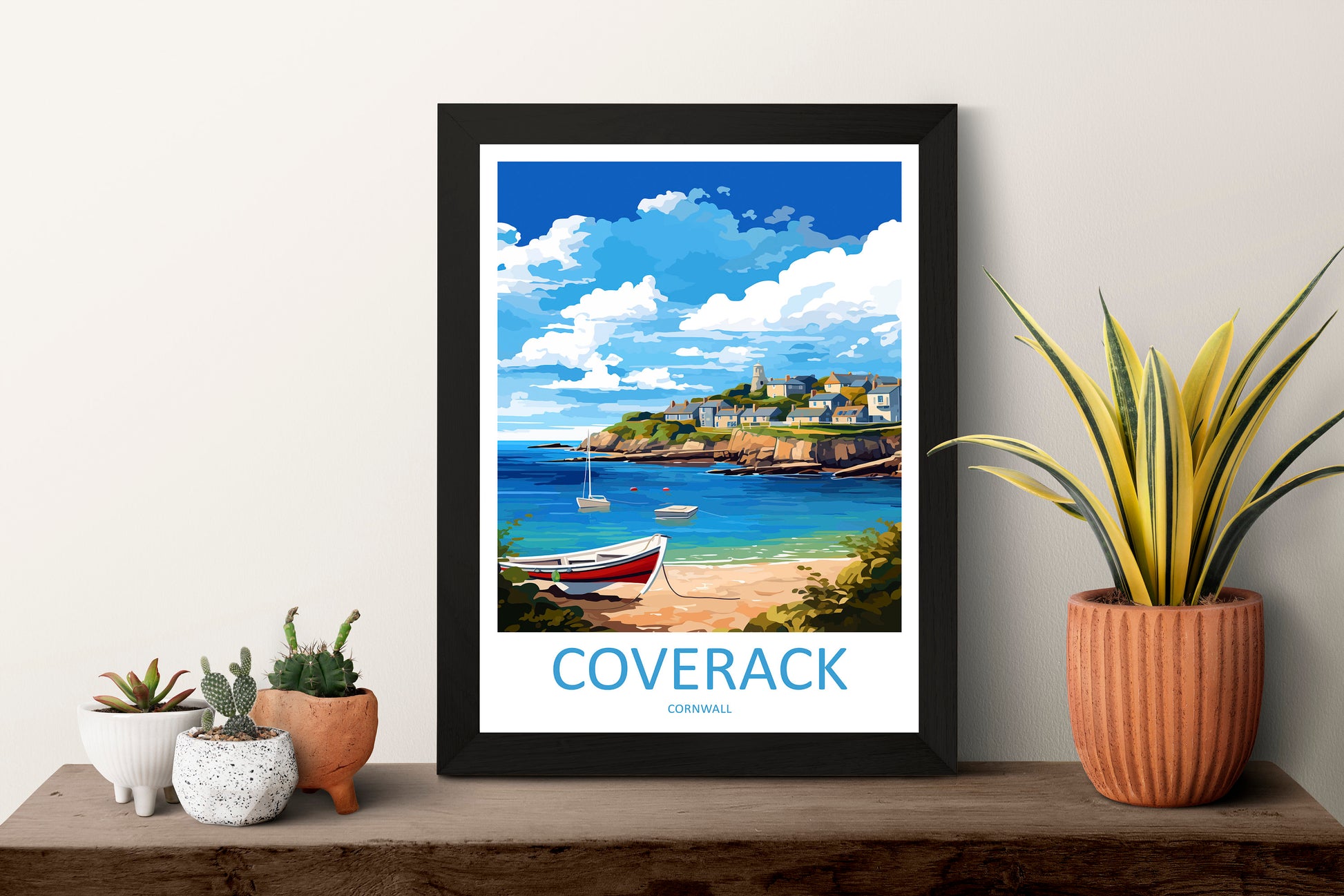 Coverack Travel Print Wall Art Coverack Wall Hanging Home Décor Coverack Gift Art Lovers Cornwall Art Lover Gift
