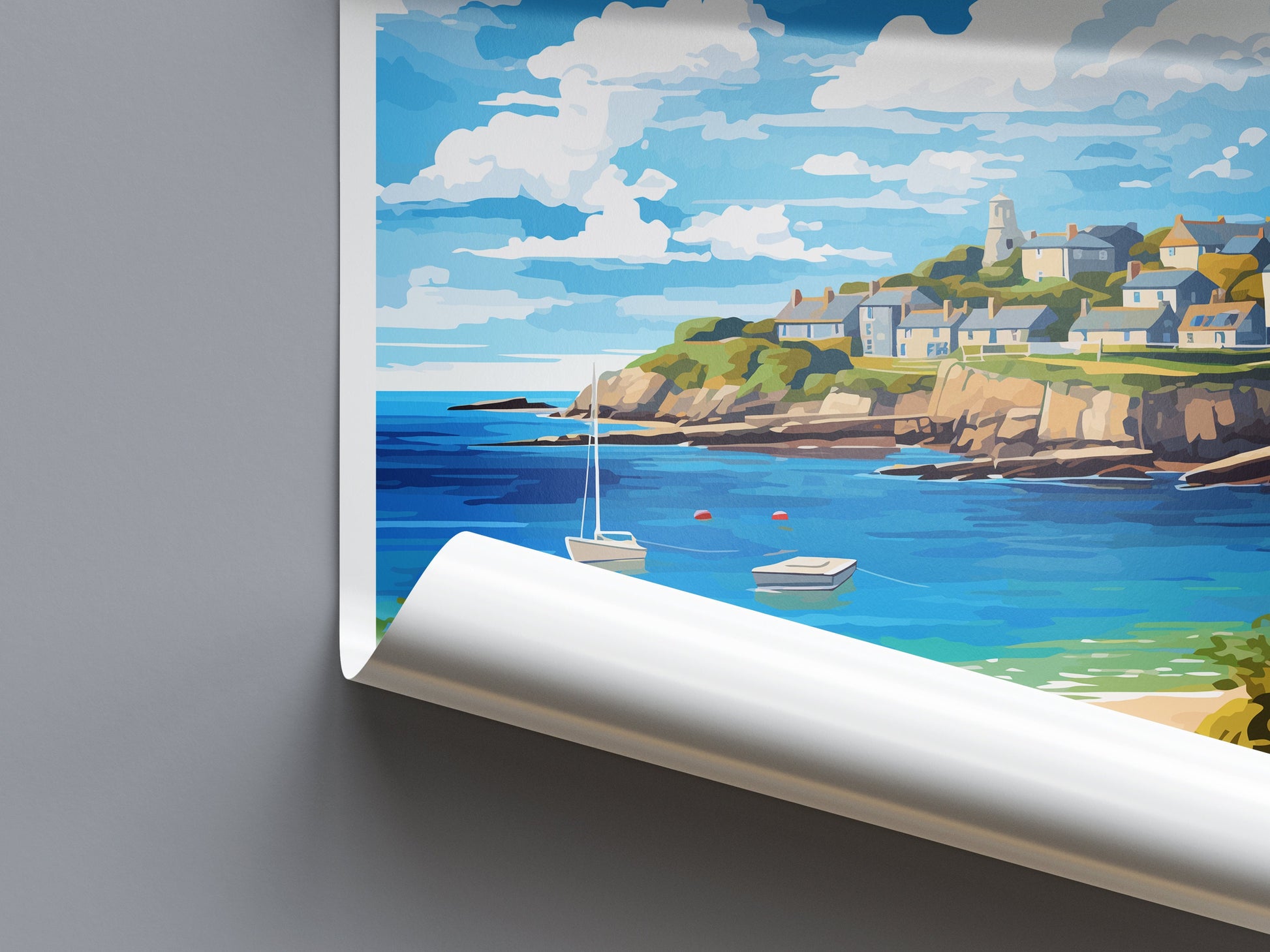 Coverack Travel Print Wall Art Coverack Wall Hanging Home Décor Coverack Gift Art Lovers Cornwall Art Lover Gift
