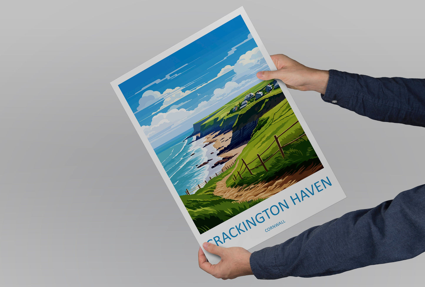 Crackington Haven Travel Print Wall Art Crackington Haven Wall Hanging Home Décor Crackington Haven Gift Art Lovers Cornwall Art Lover Gift