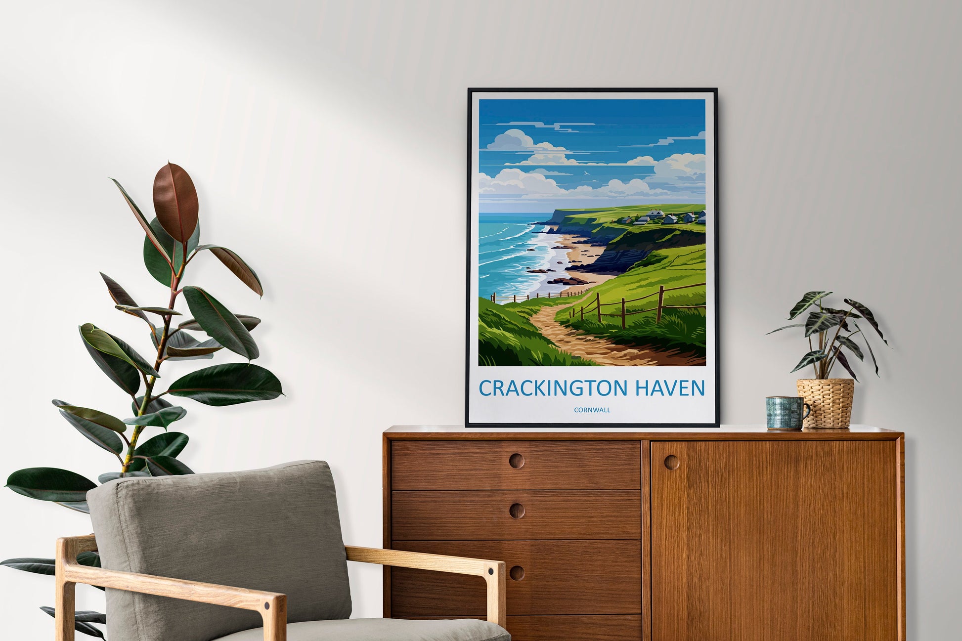 Crackington Haven Travel Print Wall Art Crackington Haven Wall Hanging Home Décor Crackington Haven Gift Art Lovers Cornwall Art Lover Gift