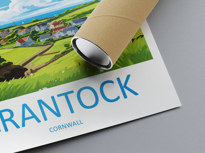 Crantock Travel Print Wall Art Crantock Wall Hanging Home Décor Crantock Gift Art Lovers Cornwall Art Lover Gift