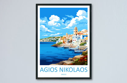 Agios Nikolaos Travel Print Wall Art Agios Nikolaos Greece Wall Hanging Home Decoration Agios Nikolaos Gift Art Lovers Art Agios Nikolaos