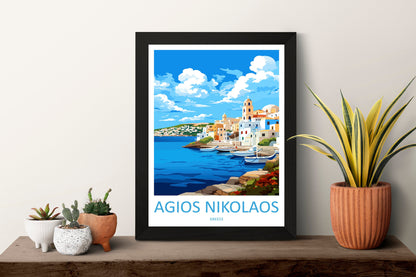 Agios Nikolaos Travel Print Wall Art Agios Nikolaos Greece Wall Hanging Home Decoration Agios Nikolaos Gift Art Lovers Art Agios Nikolaos