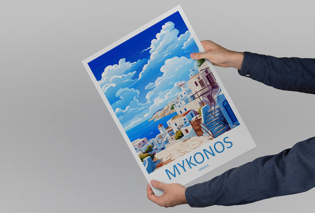 Mykonos Travel Print Wall Art Mykonos Greece Wall Hanging Home Decoration Mykonos Gift Art Lovers Wall Art Print Mykonos Greece Wall Poster