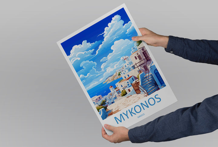 Mykonos Travel Print Wall Art Mykonos Greece Wall Hanging Home Decoration Mykonos Gift Art Lovers Wall Art Print Mykonos Greece Wall Poster