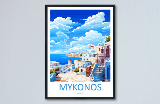 Mykonos Travel Print Wall Art Mykonos Greece Wall Hanging Home Decoration Mykonos Gift Art Lovers Wall Art Print Mykonos Greece Wall Poster