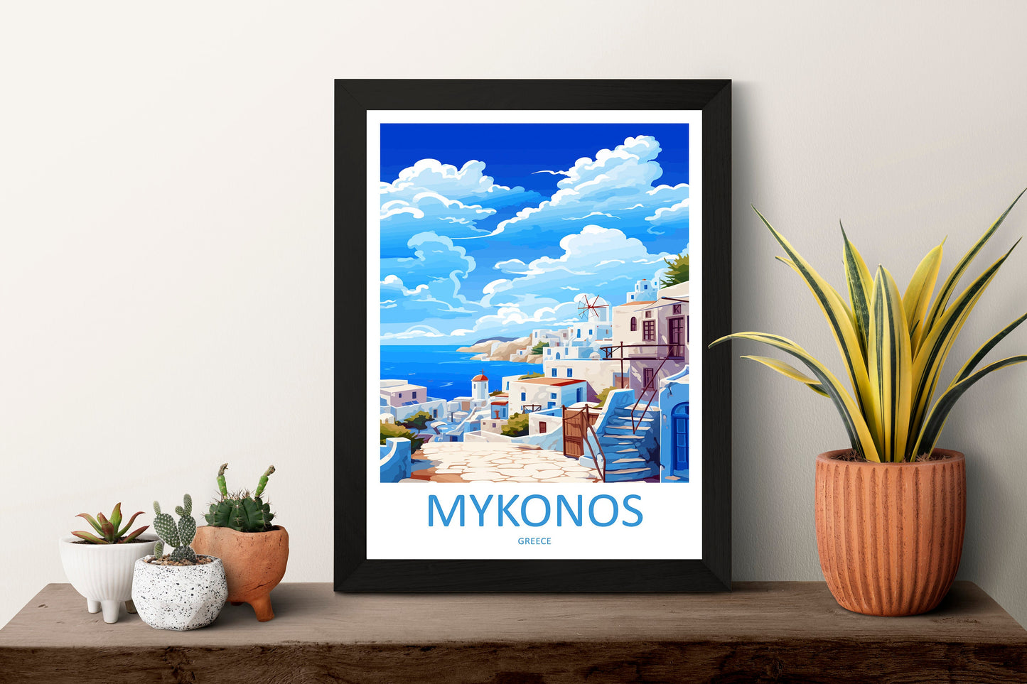Mykonos Travel Print Wall Art Mykonos Greece Wall Hanging Home Decoration Mykonos Gift Art Lovers Wall Art Print Mykonos Greece Wall Poster