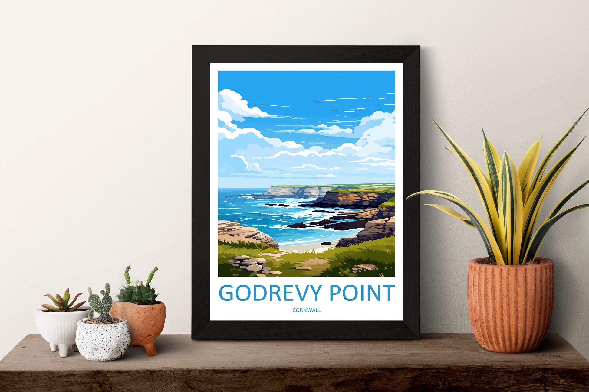 Godrevy Point Travel Print Wall Art Godrevy Point Wall Hanging Home Décor Godrevy Point Gift Art Lovers England Art Lover Gift Godrevy Point