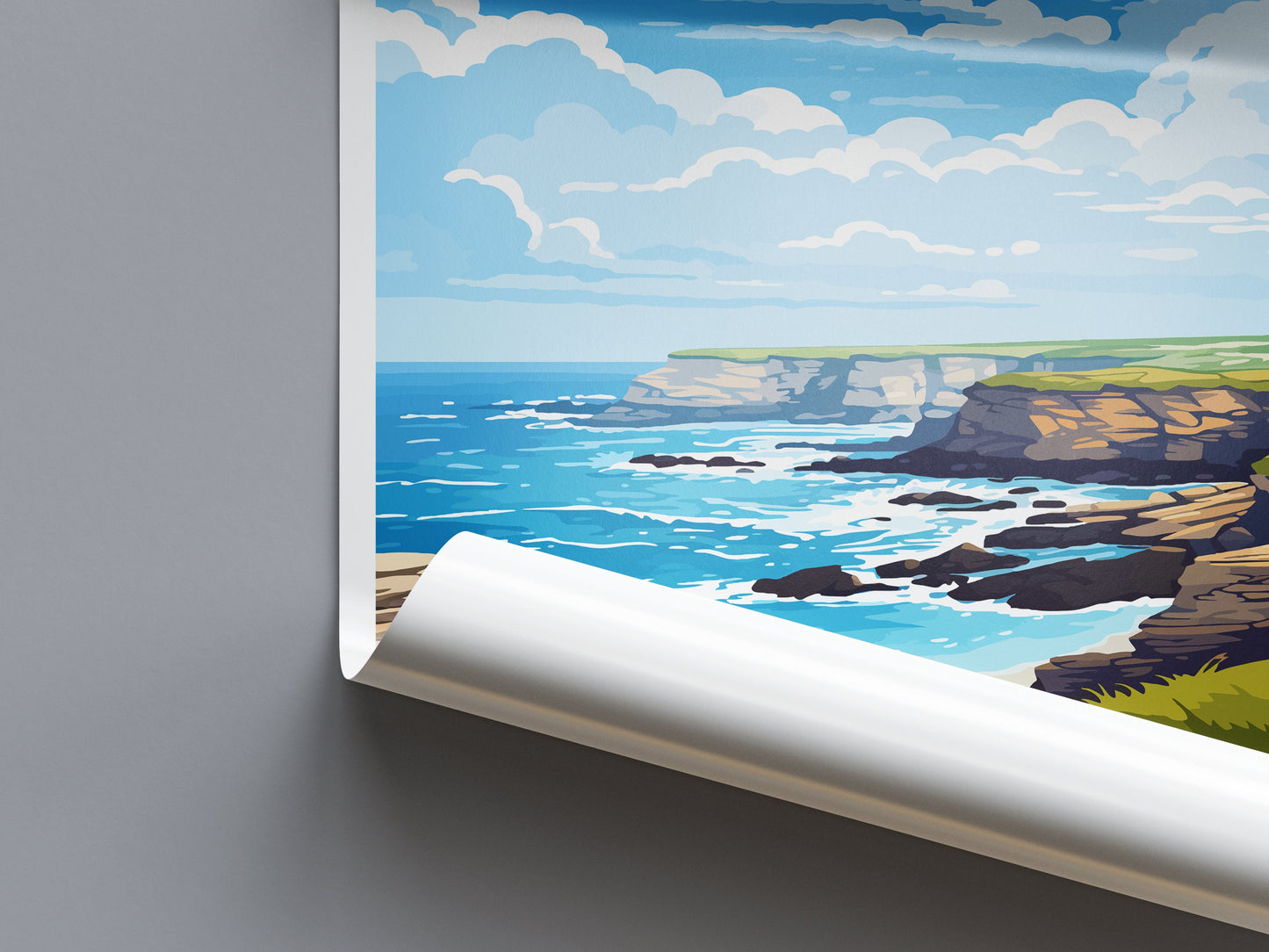 Godrevy Point Travel Print Wall Art Godrevy Point Wall Hanging Home Décor Godrevy Point Gift Art Lovers England Art Lover Gift Godrevy Point