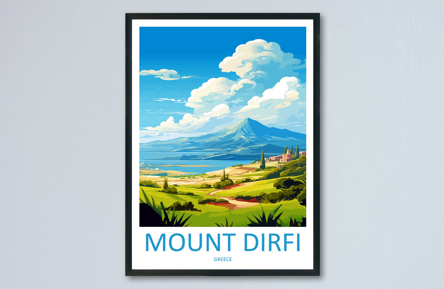 Mount Dirfi Travel Print Wall Art Mount Dirfi Greece Wall Hanging Home Decoration Mount Dirfi Gift Art Lovers Wall Art Print