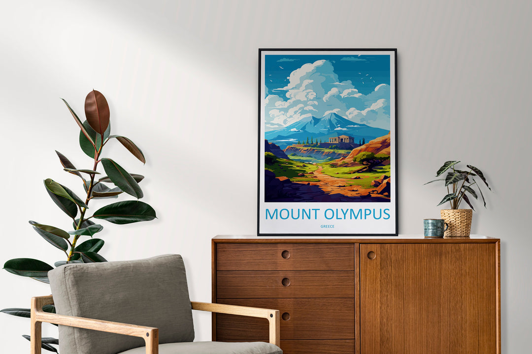 Mount Olympus Travel Print Wall Art Mount Olympus Greece Wall Hanging Home Decoration Mount Olympus Gift Art Lovers Wall Art Print