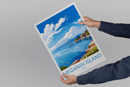 Meganisi Island Travel Print Wall Art Meganisi Island Wall Hanging Home Decoration Meganisi Island Gift Art Lovers Wall Art Print