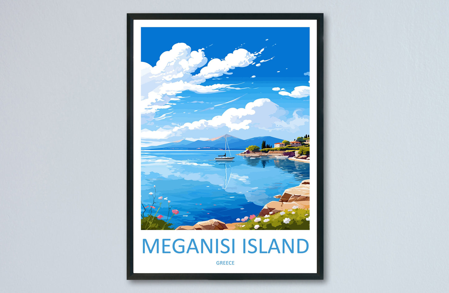 Meganisi Island Travel Print Wall Art Meganisi Island Wall Hanging Home Decoration Meganisi Island Gift Art Lovers Wall Art Print