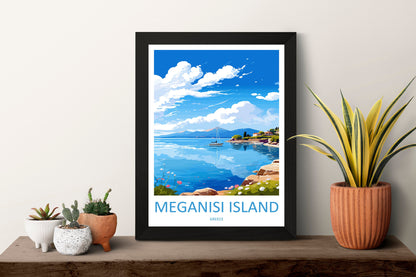 Meganisi Island Travel Print Wall Art Meganisi Island Wall Hanging Home Decoration Meganisi Island Gift Art Lovers Wall Art Print