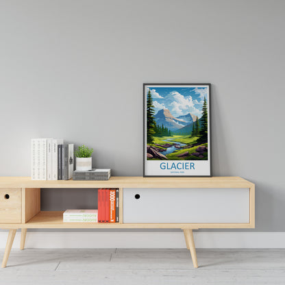 Glacier National Park Travel Print Wall Art Glacier National Park Wall Hanging Home Décor Glacier National Park Gift Art