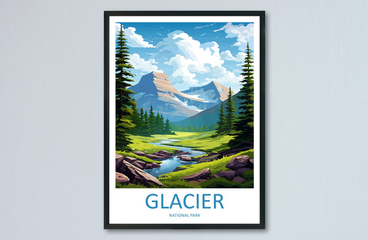 Glacier National Park Travel Print Wall Art Glacier National Park Wall Hanging Home Décor Glacier National Park Gift Art