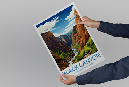 Black Canyon National Park Travel Print Wall Art Black Canyon Wall Hanging Home Décor Black Canyon Gift Art Lovers Colorado Art Lover Gift