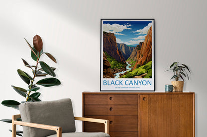 Black Canyon National Park Travel Print Wall Art Black Canyon Wall Hanging Home Décor Black Canyon Gift Art Lovers Colorado Art Lover Gift