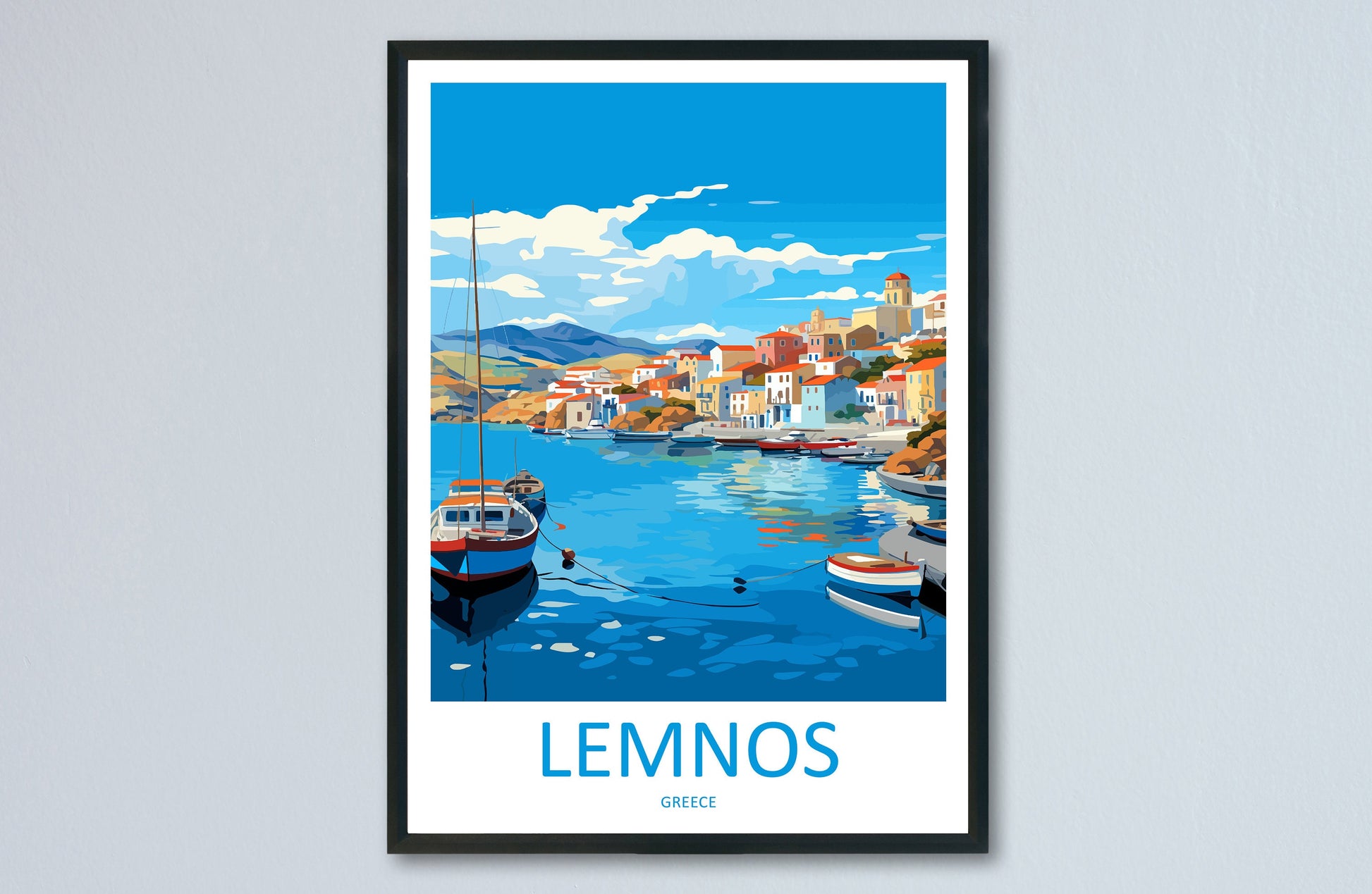Lemnos Travel Print Wall Art Lemnos Greece Wall Hanging Home Decoration Lemnos Gift Art Lovers Wall Art Print Lemnos Wall Décor Greece