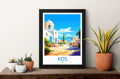 Kos Travel Print Wall Art Kos Wall Hanging Home Decoration Kos Gift Art Lovers Wall Art Print Kos Print