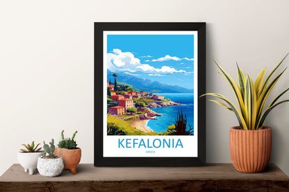 Kefalonia Travel Print Wall Art Kefalonia Greece Wall Hanging Home Decoration Kefalonia Gift Art Lovers Wall Art Print Kefalonia Wall Décor