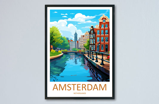 Amsterdam Travel Print Wall Art Amsterdam Wall Hanging Home Décor Amsterdam Gift Art Lovers Netherlands Art Lover Gift Amsterdam Decor