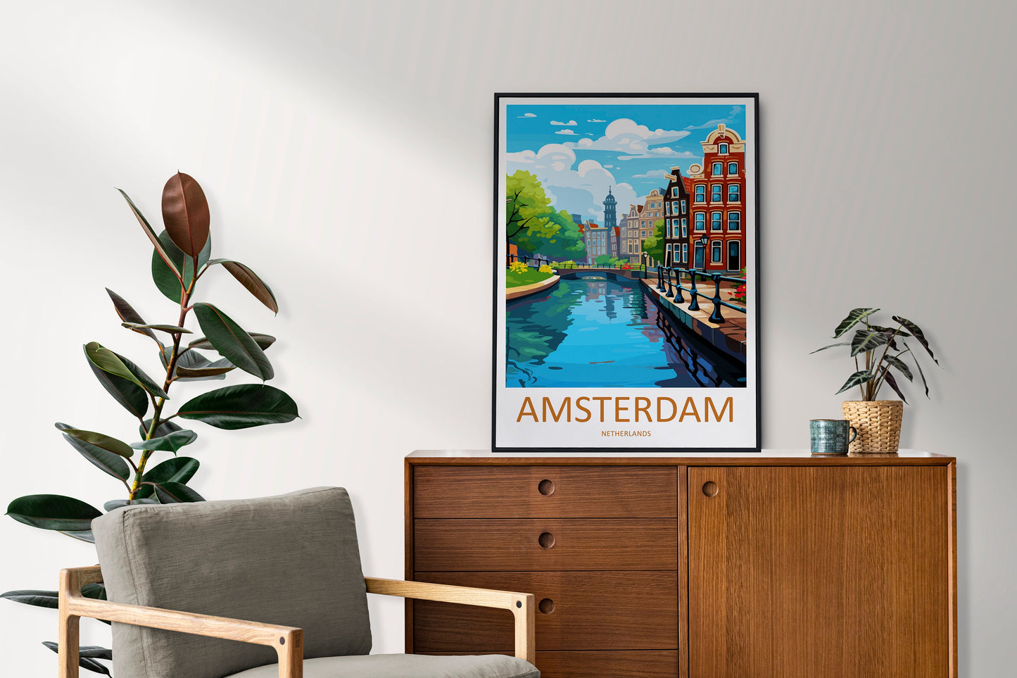 Amsterdam Travel Print Wall Art Amsterdam Wall Hanging Home Décor Amsterdam Gift Art Lovers Netherlands Art Lover Gift Amsterdam Decor