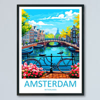 Amsterdam Travel Print Wall Art Amsterdam Wall Hanging Home Décor Amsterdam Gift Art Lovers Netherlands Art Lover Gift Amsterdam Decor