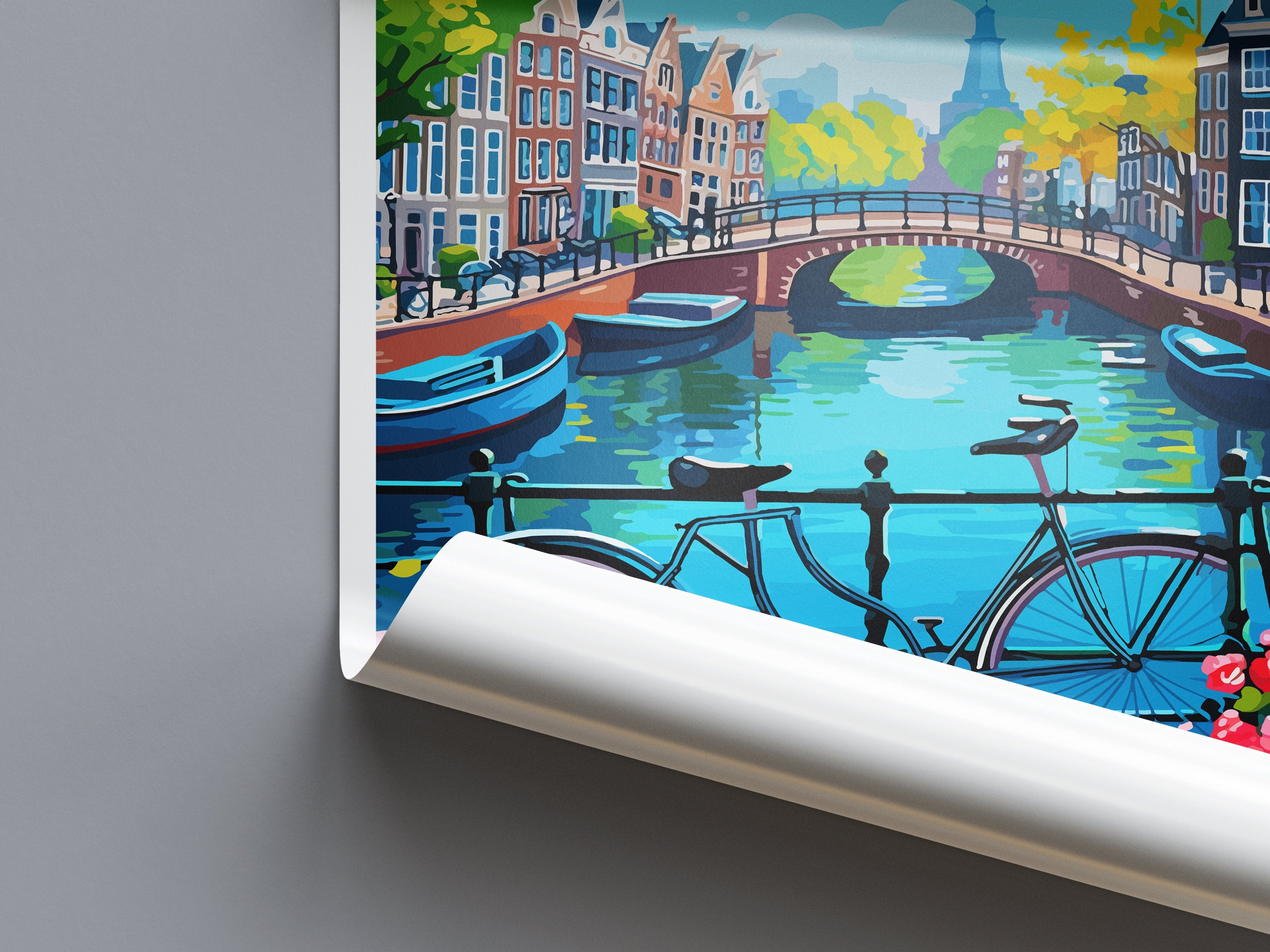 Amsterdam Travel Print Wall Art Amsterdam Wall Hanging Home Décor Amsterdam Gift Art Lovers Netherlands Art Lover Gift Amsterdam Decor