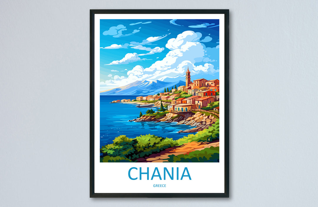 Chania Travel Print Wall Art Chania Greece Wall Hanging Home Decoration Chania Gift Art Lovers Wall Art Print Chania Greece Wall Poster Art