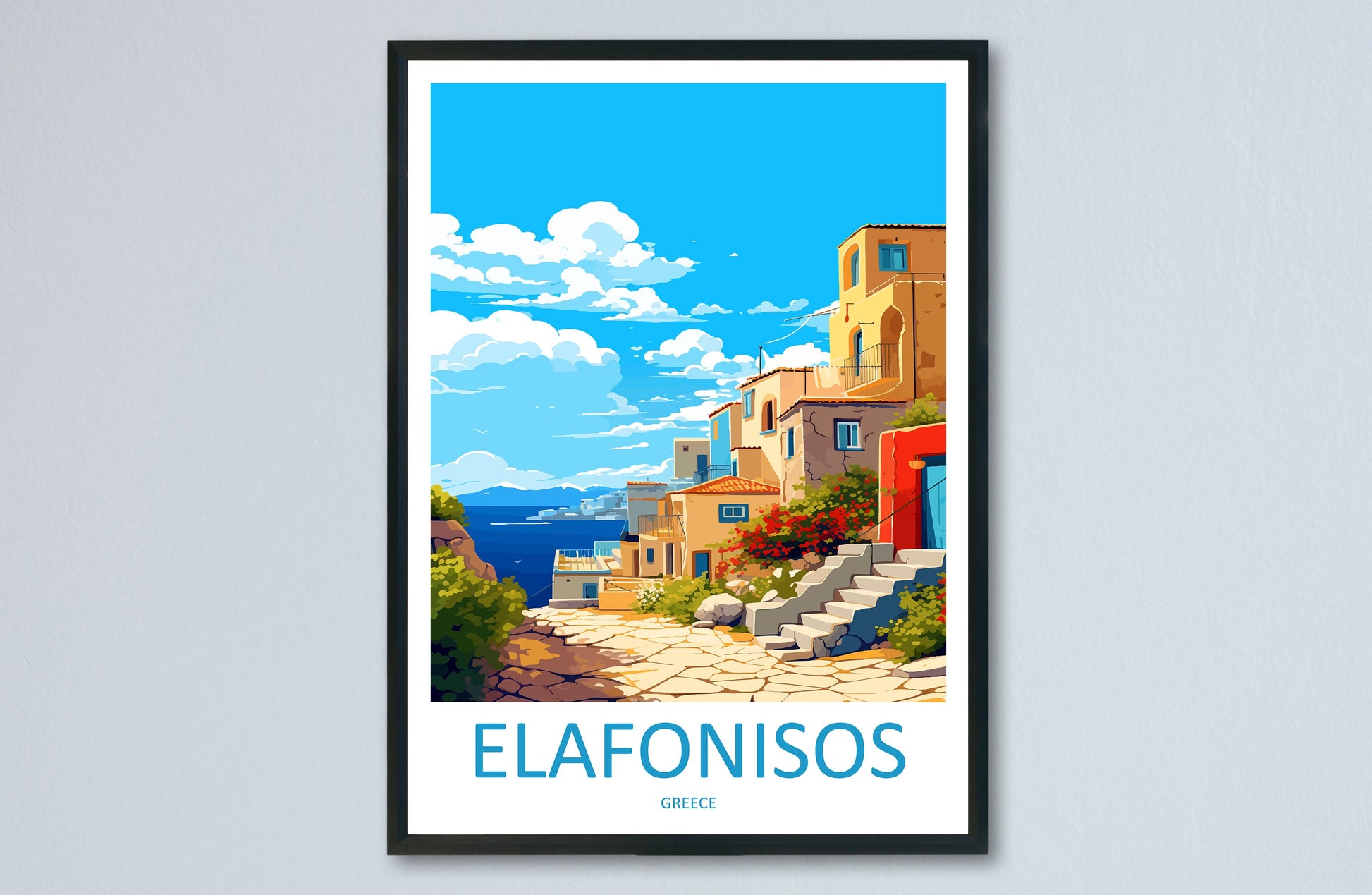 Elafonisos Travel Print Wall Art Elafonisos Greece Wall Hanging Home Decoration Elafonisos Gift Art Lovers Wall Art Print Elafonisos Greece
