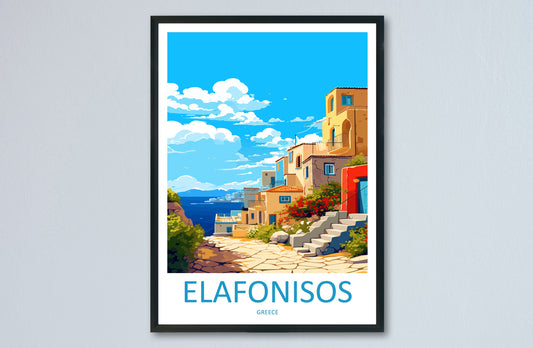 Elafonisos Travel Print Wall Art Elafonisos Greece Wall Hanging Home Decoration Elafonisos Gift Art Lovers Wall Art Print Elafonisos Greece