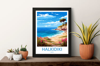 Halkidiki Travel Print Wall Art Halkidiki Wall Hanging Home Decoration Halkidiki Gift Art Lovers Wall Art Print Greece