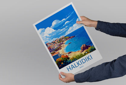 Halkidiki Travel Print Wall Art Halkidiki Wall Hanging Home Decoration Halkidiki Gift Art Lovers Wall Art Print Greece
