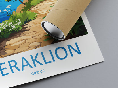 Heraklion Travel Print Wall Art Heraklion Greece Wall Hanging Home Decoration Heraklion Gift Art Lovers Wall Art Print Heraklion Greece