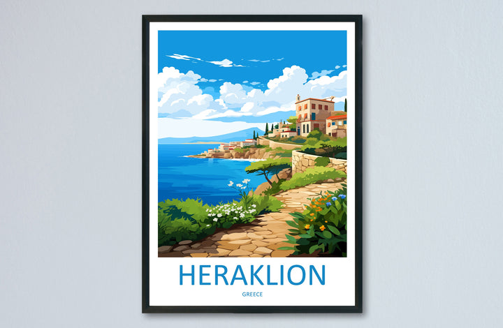 Heraklion Travel Print Wall Art Heraklion Greece Wall Hanging Home Decoration Heraklion Gift Art Lovers Wall Art Print Heraklion Greece