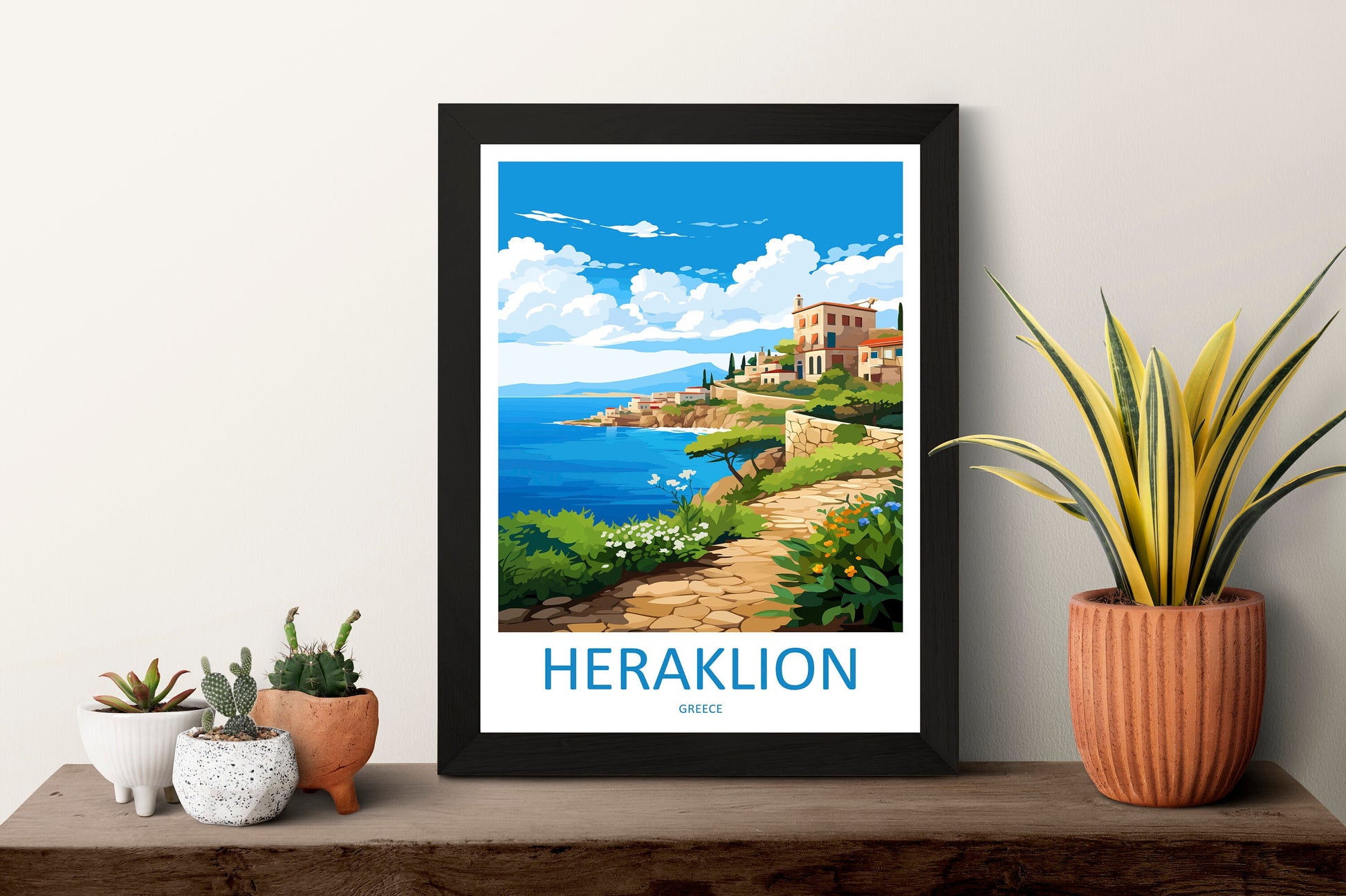 Heraklion Travel Print Wall Art Heraklion Greece Wall Hanging Home Decoration Heraklion Gift Art Lovers Wall Art Print Heraklion Greece
